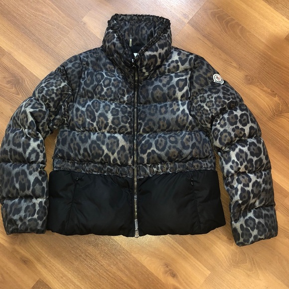 moncler leopard puffer jacket